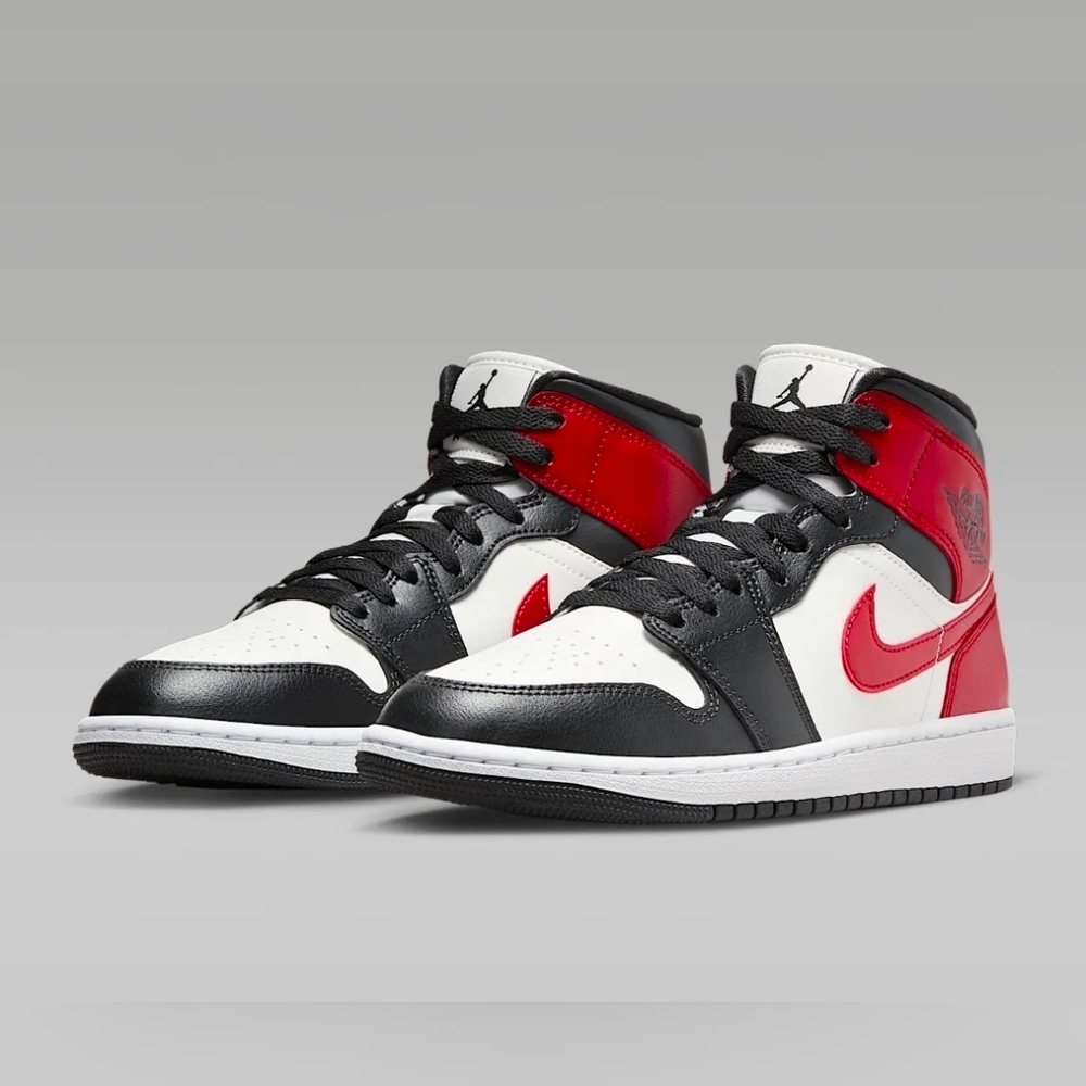 Nike Air Jordan 1 Mid "Sail/Off Noir/White/Gym Red"  Mens sz 8/ new in box